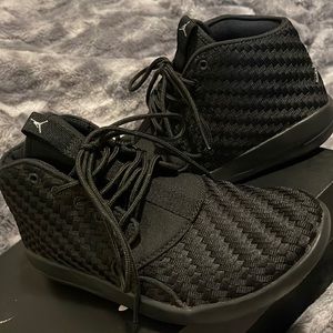 Jordan All-Black Woven Mid-Top Sneakers